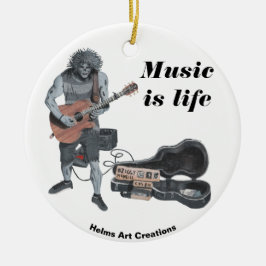 Zombie Acoustic Guitar Music Fantasy Art Ornament