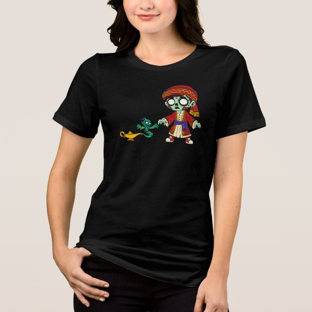 Zombie Aladdin & Zombie Genie T Shirt (Framsida)