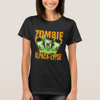 Zombie Alpaca Lypse Halloween Llama Horror T Shirt