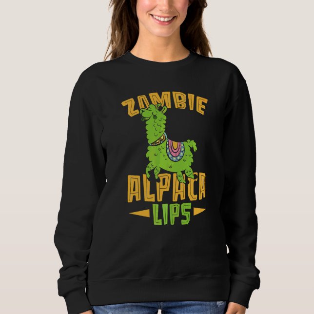 Zombie Alpacalips Llama Alfakahviskare T Shirt (Framsida)