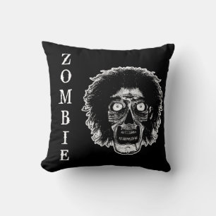 ZOMBIE-Ansikte-Black & White Kudde