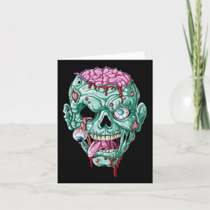 Zombie Ansikte Brain Halloween Boys Manar Women Gi Kort