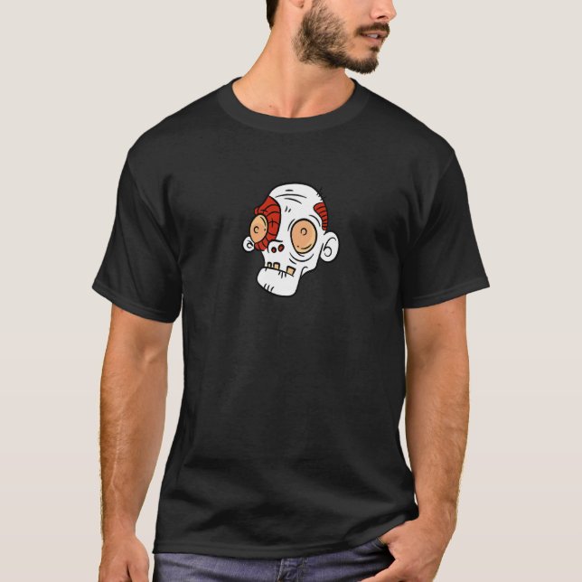 Zombie Ansikte Halloween Cute Graphic T Shirt (Framsida)