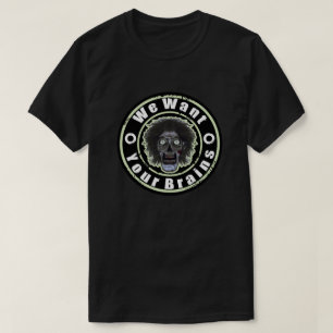 ZOMBIE Ansikte - Mint Grönt vi vill ha hjärnor T Shirt