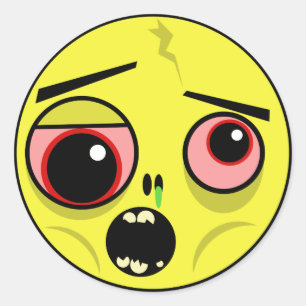 Zombie Ansikte Runt Klistermärke