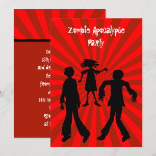 Zombie Apocalypse Barns födelsedag Party Inbjudningar