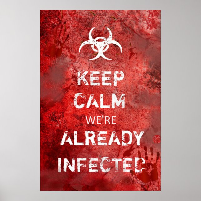 Zombie Apocalypse Behålla Lugn 13 tum x 19 tum Poster (Framsidan)