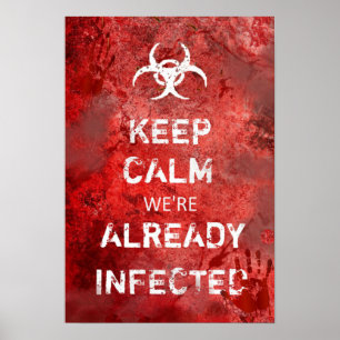 Zombie Apocalypse Behålla Lugn 13 tum x 19 tum Poster
