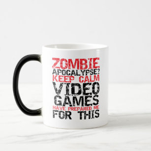 Zombie Apocalypse Behålla Lugn Gamers Funny Mug Magisk Mugg