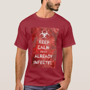 Zombie Apocalypse Behålla Lugn Halloween Tee Shirt