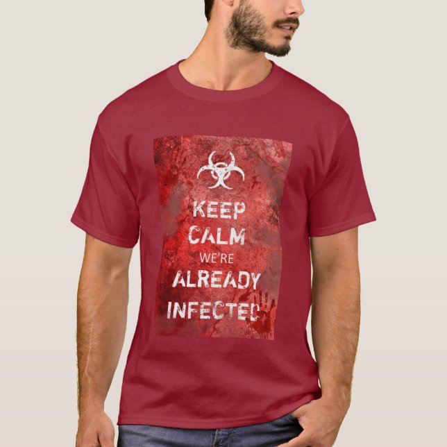 Zombie Apocalypse Behålla Lugn Tee Shirt (Framsida)