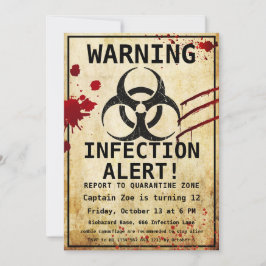 Zombie Apocalypse Birthday | Halloween Biohazard Inbjudningar