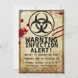 Zombie Apocalypse Birthday | Halloween Biohazard Inbjudningar