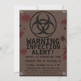 Zombie Apocalypse Birthday | Halloween Biohazard Inbjudningar