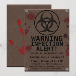 Zombie Apocalypse Birthday | Halloween Biohazard Inbjudningar