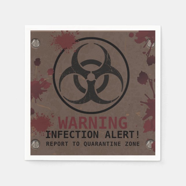 Zombie Apocalypse Birthday | Halloween Biohazard Pappersservett (Framsidan)