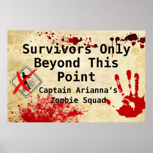 Zombie Apocalypse Birthday Halloween Biohazard Poster