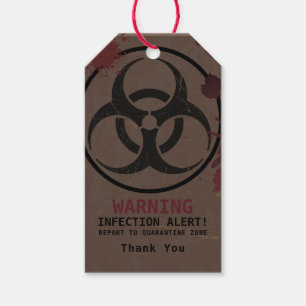Zombie Apocalypse Birthday Halloween Biohazard Presentetikett