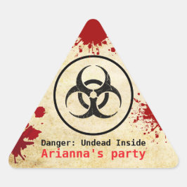 Zombie Apocalypse Birthday | Halloween Biohazard Triangelformat Klistermärke