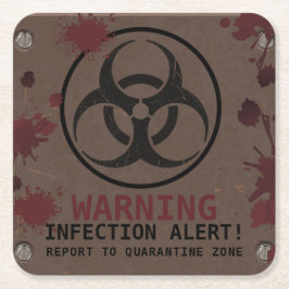 Zombie Apocalypse Birthday | Halloween Biohazard Underlägg Papper Kvadrat