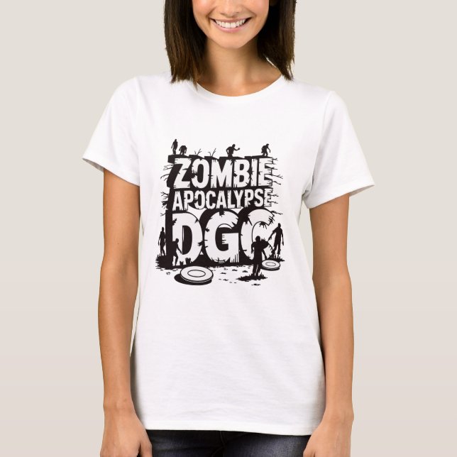 Zombie Apocalypse Dgc Roligt Discgolf Zombie Fan T Shirt (Framsida)