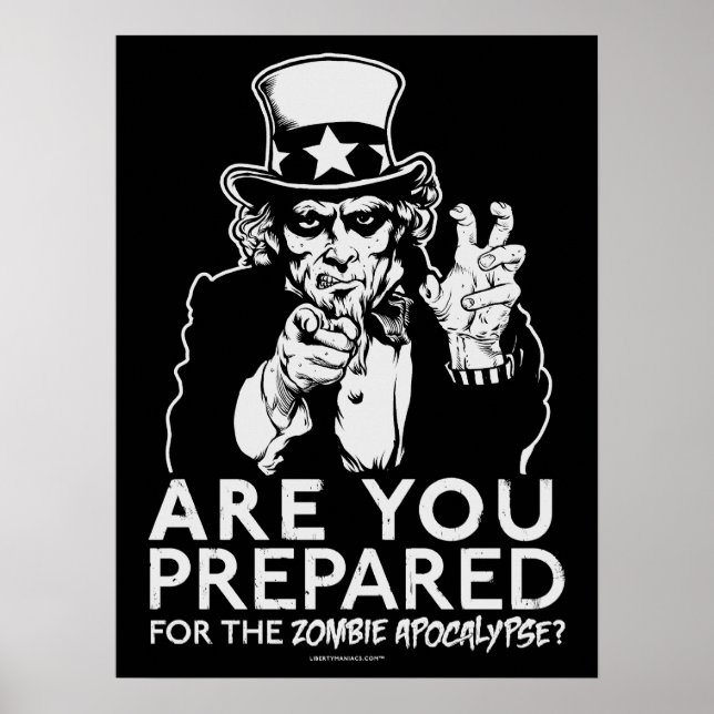 Zombie Apocalypse farbror Sam Poster (Framsidan)