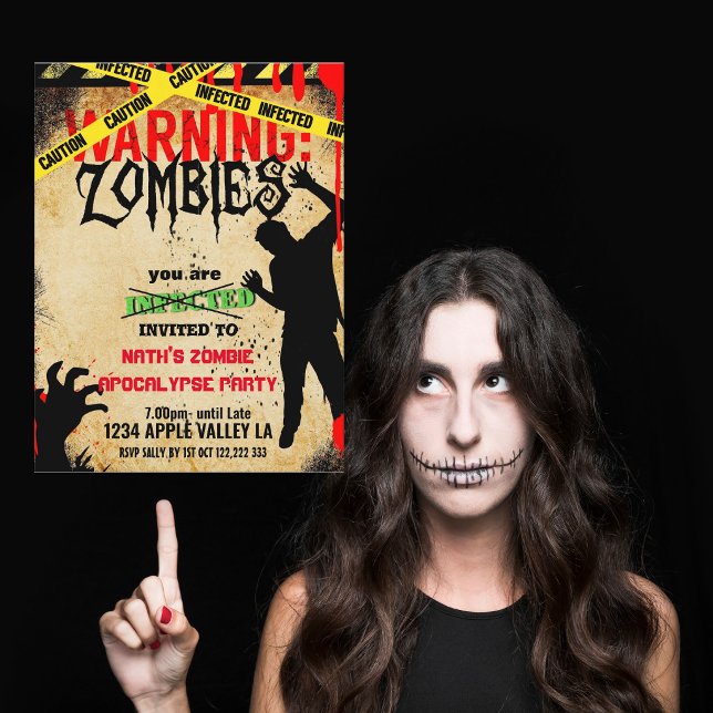 Zombie Apocalypse Födelsedagsfest escape room Inbjudan Vykort (Skapare uppladdad)