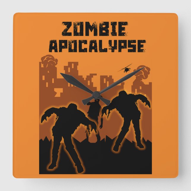 Zombie Apocalypse Gifts Fyrkantig Klocka (Framsida)