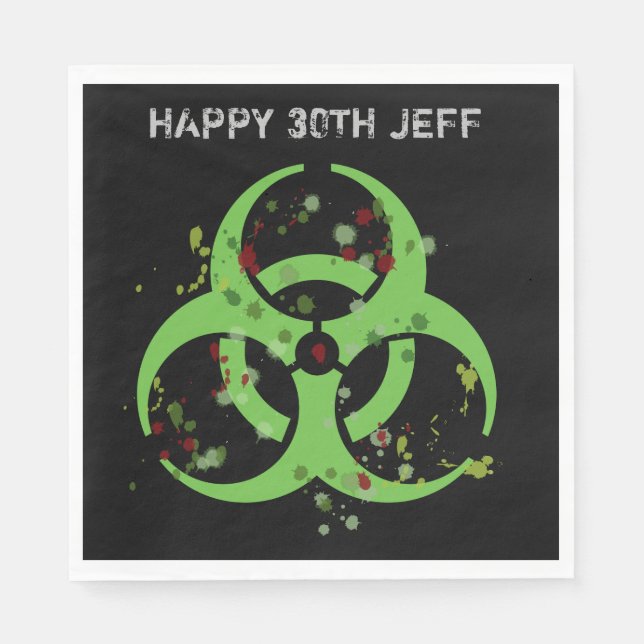 Zombie Apocalypse Gore Splatter Biohazard Pappersservett (Framsidan)