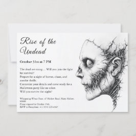 Zombie Apocalypse Halloween Odöda Party Alert Inbjudningar