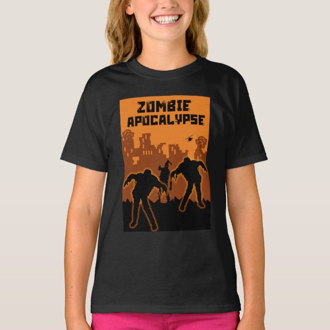 Zombie Apocalypse Kids Shirt T (Framsida)