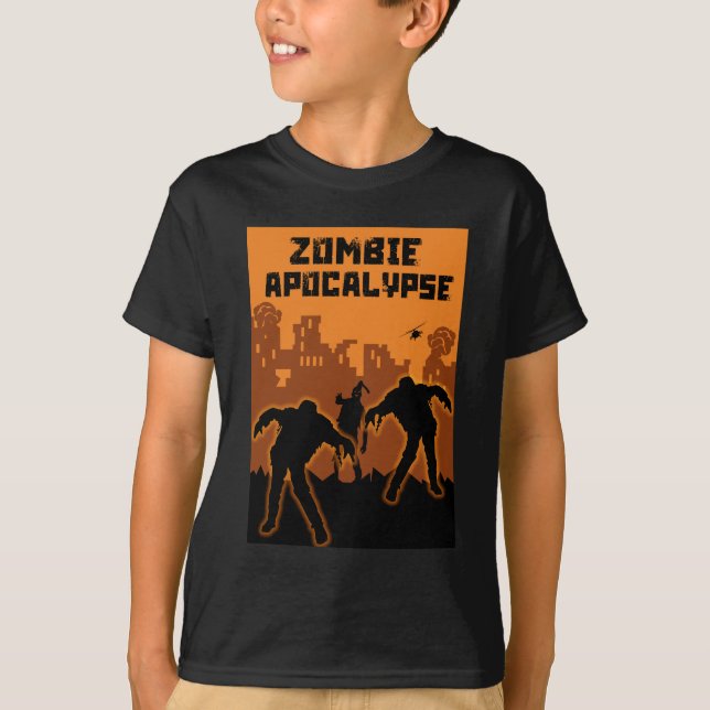 Zombie Apocalypse Kids Shirt T (Framsida)