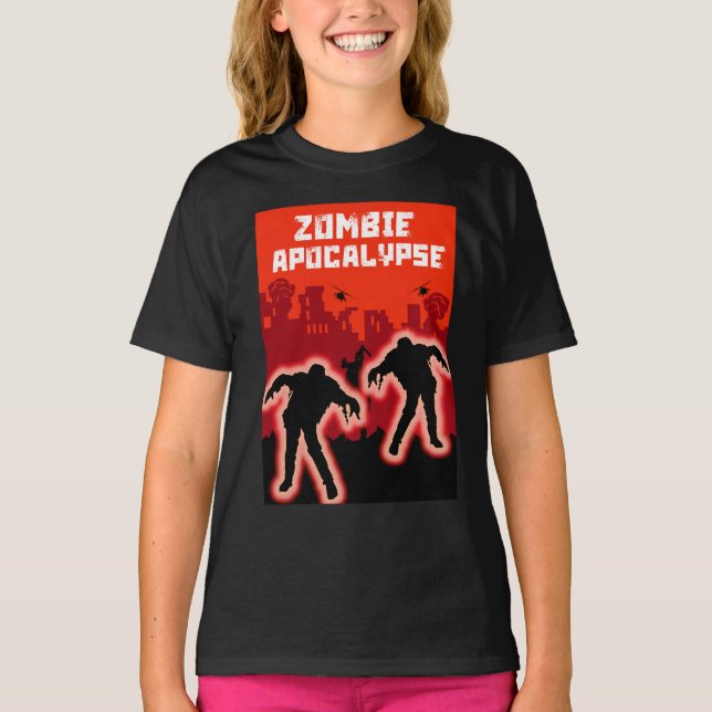 Zombie Apocalypse Kids Shirt T (Framsida)