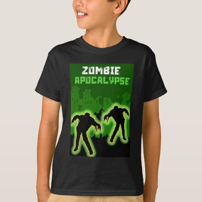 Zombie Apocalypse Kids T Shirt (Framsida)