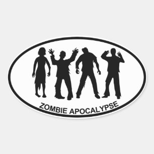 Zombie Apocalypse Ovalt Klistermärke