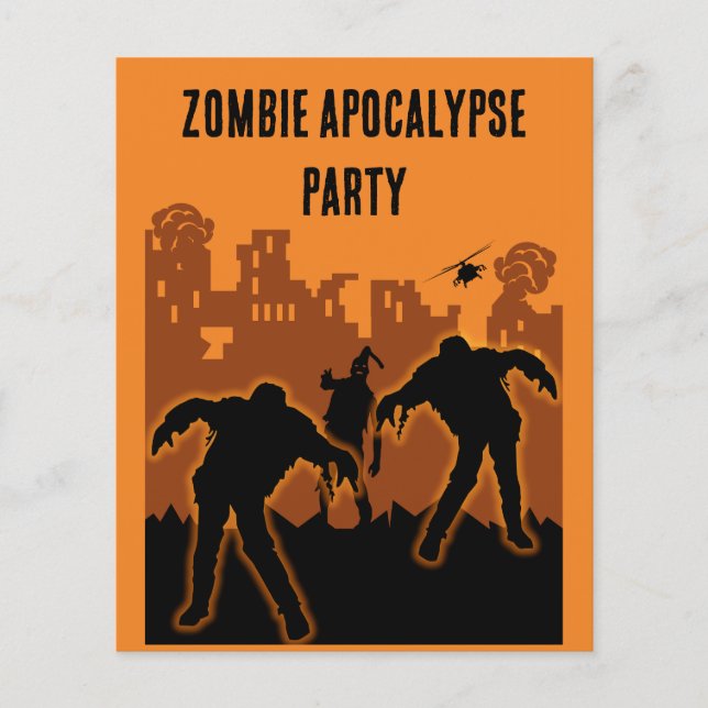 Zombie Apocalypse Party Inbjudan Flygblad (Framsidan)