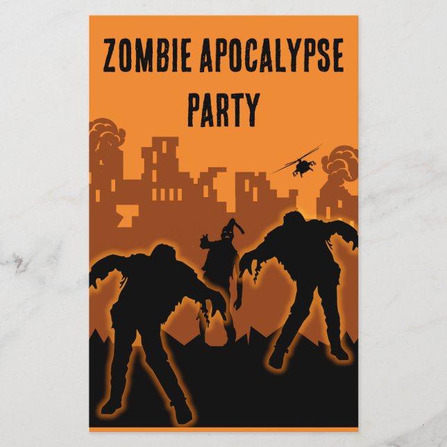 Zombie Apocalypse Party Inbjudan Flygblad (Framsidan)