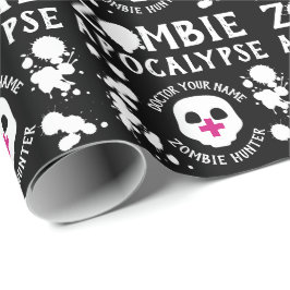 Zombie Apocalypse Personlig Black and White Presentpapper