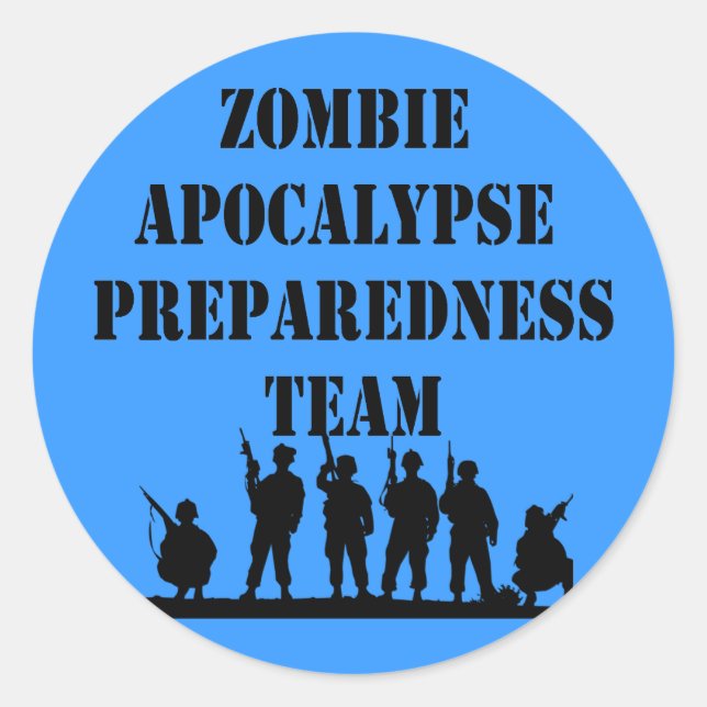 Zombie Apocalypse Preparedness Team Runt Klistermärke (Framsida)