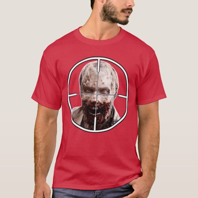 Zombie Apocalypse-prickskytt och gamers Halloween- T Shirt (Framsida)