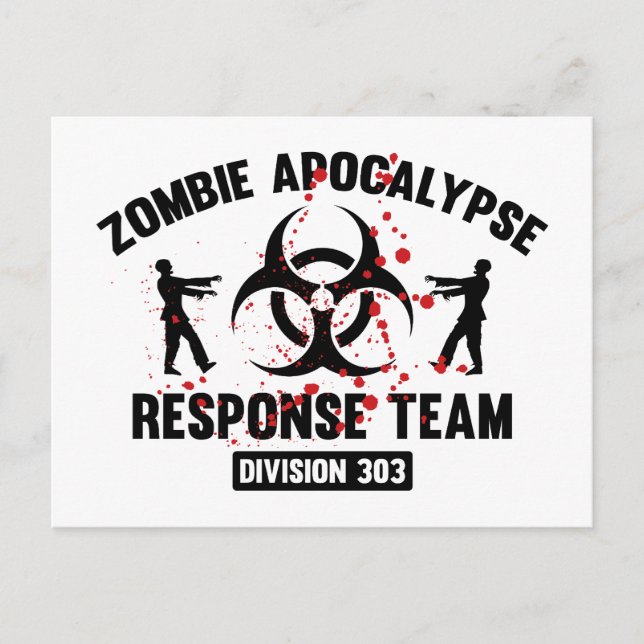 Zombie Apocalypse Response Team Vykort (Framsida)
