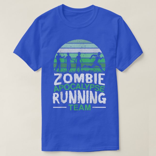 Zombie Apocalypse Running Team Halloween Trick ell T Shirt (Design framsida)