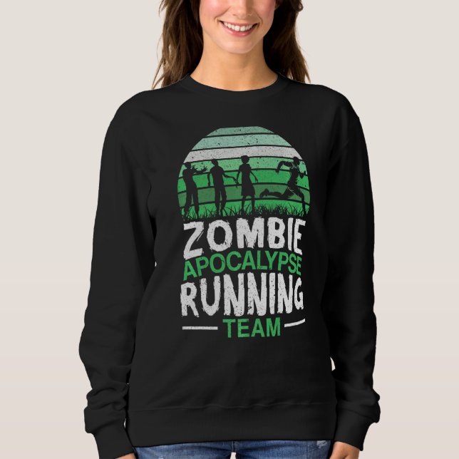 Zombie Apocalypse Running Team Halloween Trick ell T Shirt (Framsida)