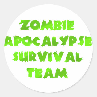 Zombie Apocalypse Survival Team i Grönt Runt Klistermärke