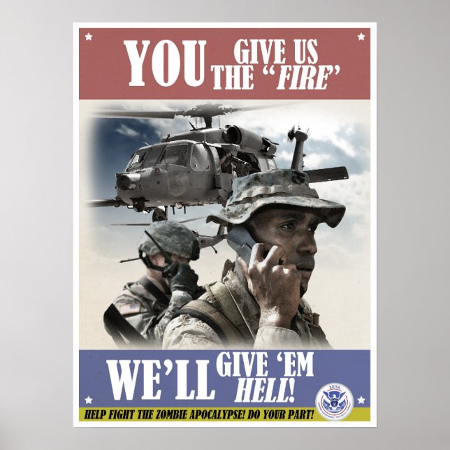 Zombie Apocalypse Vintage Rekrytering Poster (Framsidan)