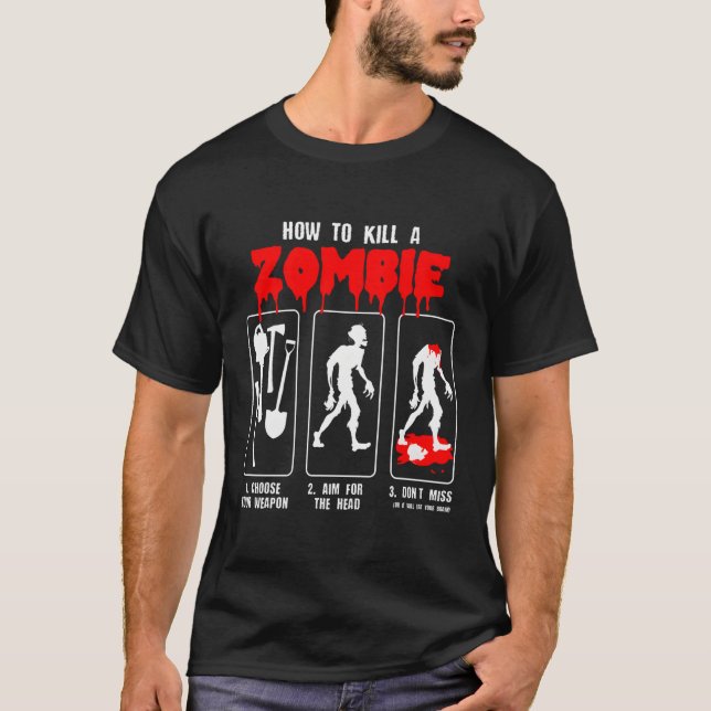 Zombie Apocalypse Zombie Halloween Night T Shirt (Framsida)