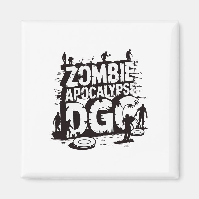 Zombie-apokalyps Dgc Rolig Discgolf Zombie-älskare Magnet (Framsidan)