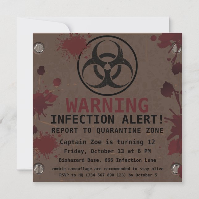 Zombie-apokalyps födelsedag | Halloween Biohazard  (Framsida)