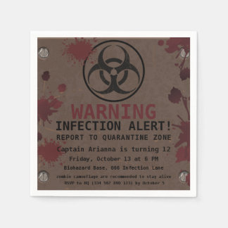 Zombie-apokalyps födelsedag | Halloween Biohazard Pappersservett