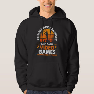 Zombie-apokalyps Håll lugn datorspel Hoodie